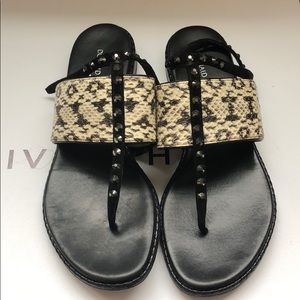 Donald J Pliner Real SnakeSkin and crystal Sandals